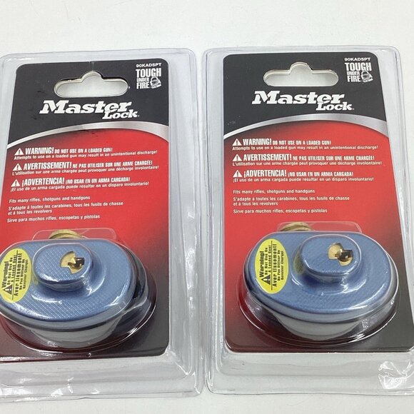 Set Of 2 Master Lock 90KADSPT Keyed Gun Trigger Lock New 2 Keys Each - Picture 8 of 14